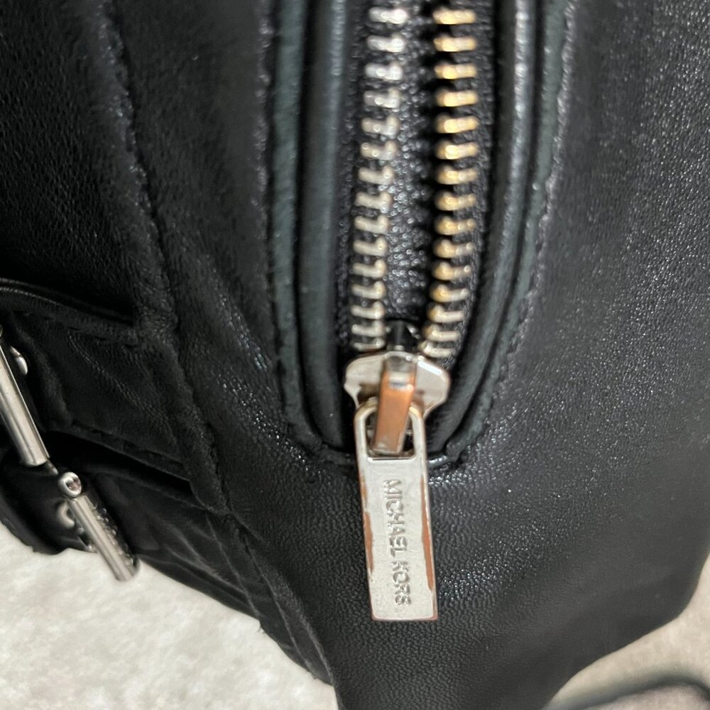 Michael Kors Leather Moto Jacker Size S - Picture 8 of 11